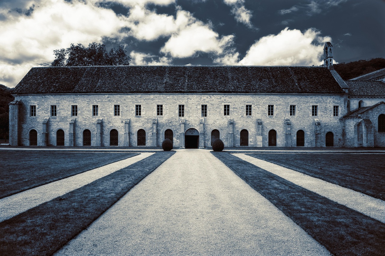 fontenay abbey, monastery, abbey, architecture, old building