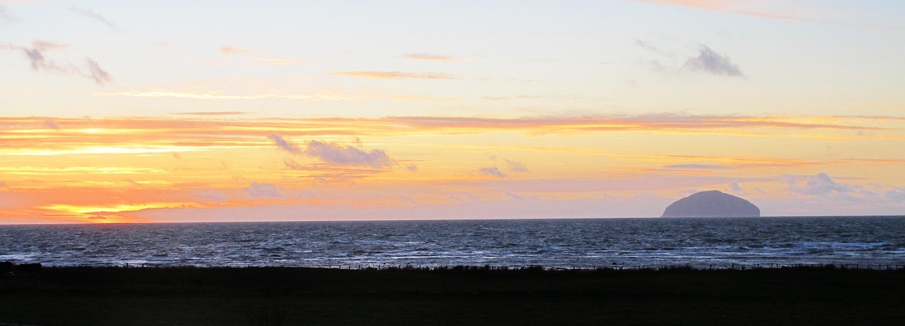 sunset, water, nature, dawn, panoramic, sea, travel, scotland, ailsa craig, granite, rock, seascape, ocean, horizon, ailsa craig, ailsa craig, ailsa craig, ailsa craig, ailsa craig