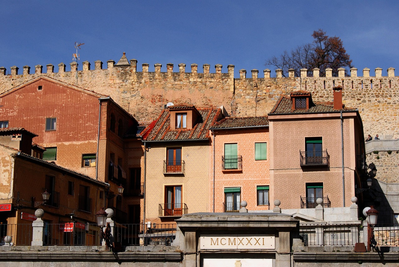 segovia, spain, monument, architecture, wall, houses, urban, center, city