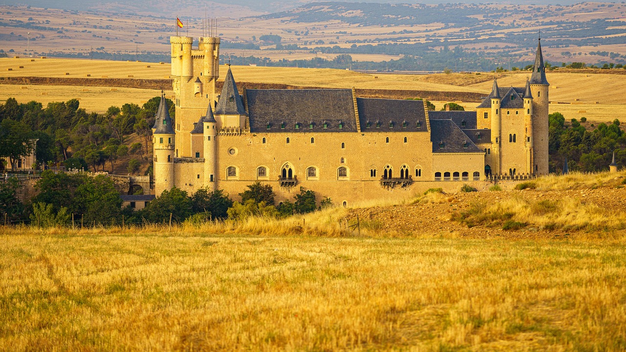 alcazar de segovia, segovia, medieval castle, spain, architecture, fortress, castle, landscape