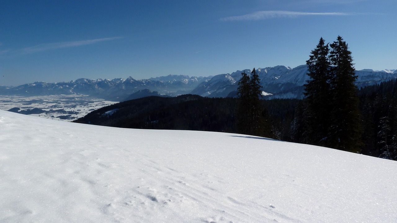 winter, alpspitz, allgäu, outlook, mountains, panorama
