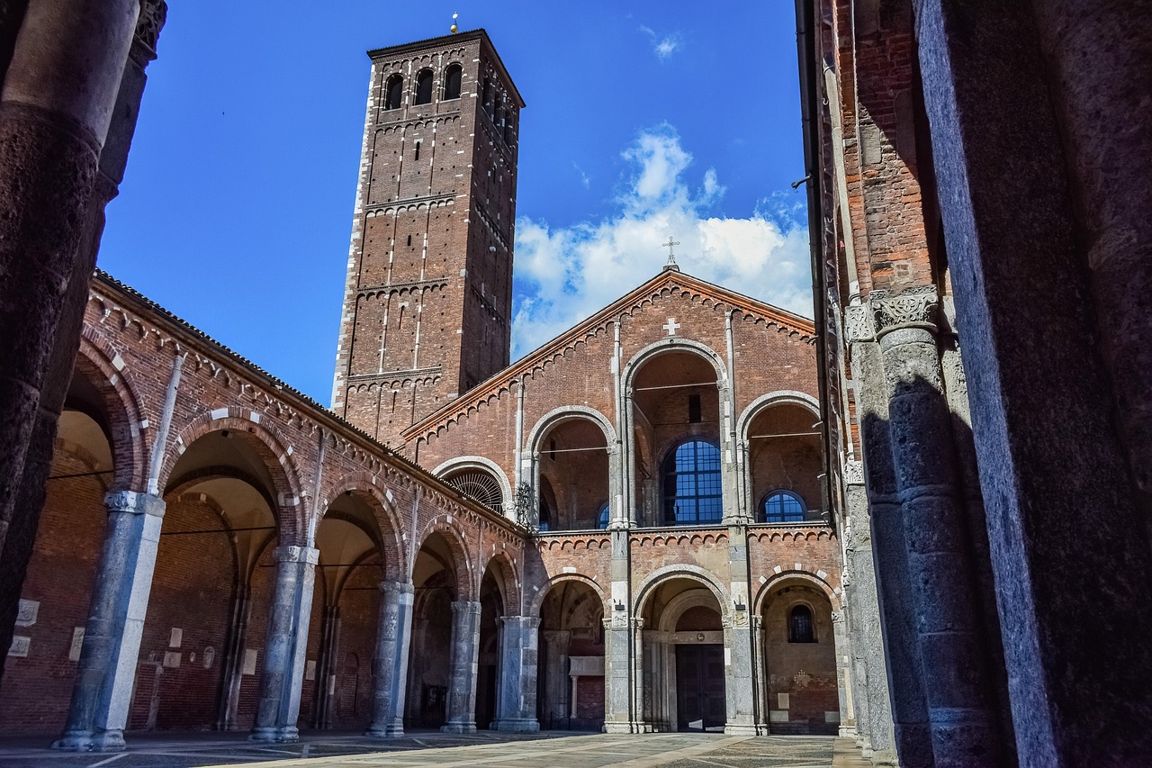 basilica of st, ambrogio, sant ambrogio, milan, italy, architecture, sightseeing, historically, monument, religion, culture, lombardy, milano, ambrogio, milano, milano, milano, milano, milano
