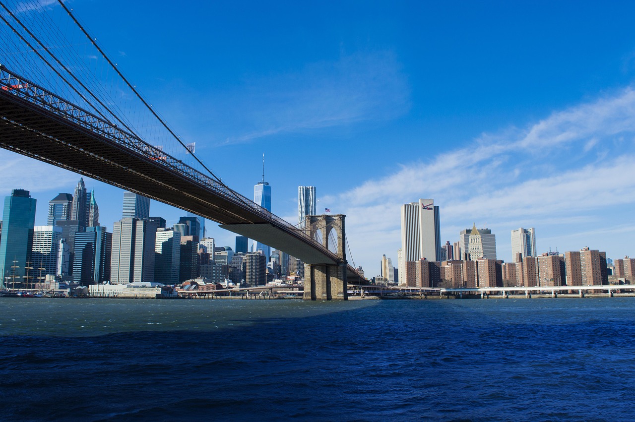 brooklyn bridge, manhattan, downtown, brooklyn, urban, city, america, architecture, skyline, usa, york, nyc, cityscape, new, building, landmark, skyscraper, river, business, metropolis, view, sky, office, famous, financial, new york city, bridge, midtown, nature, panoramic, tourism, state, blue office, blue news, blue river, blue bridge, blue new