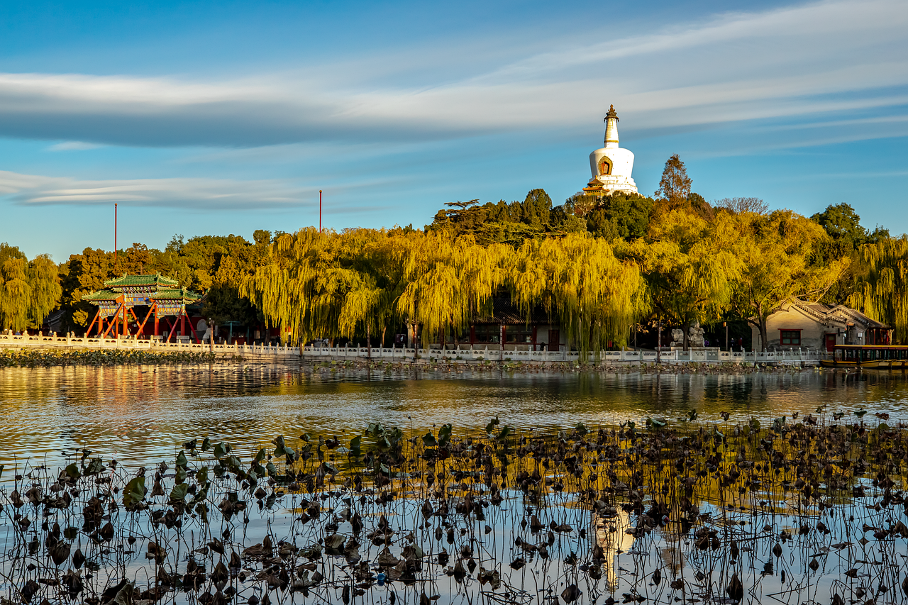 beihai park, lake, park, white tower, landmark, nature, photography, landscape