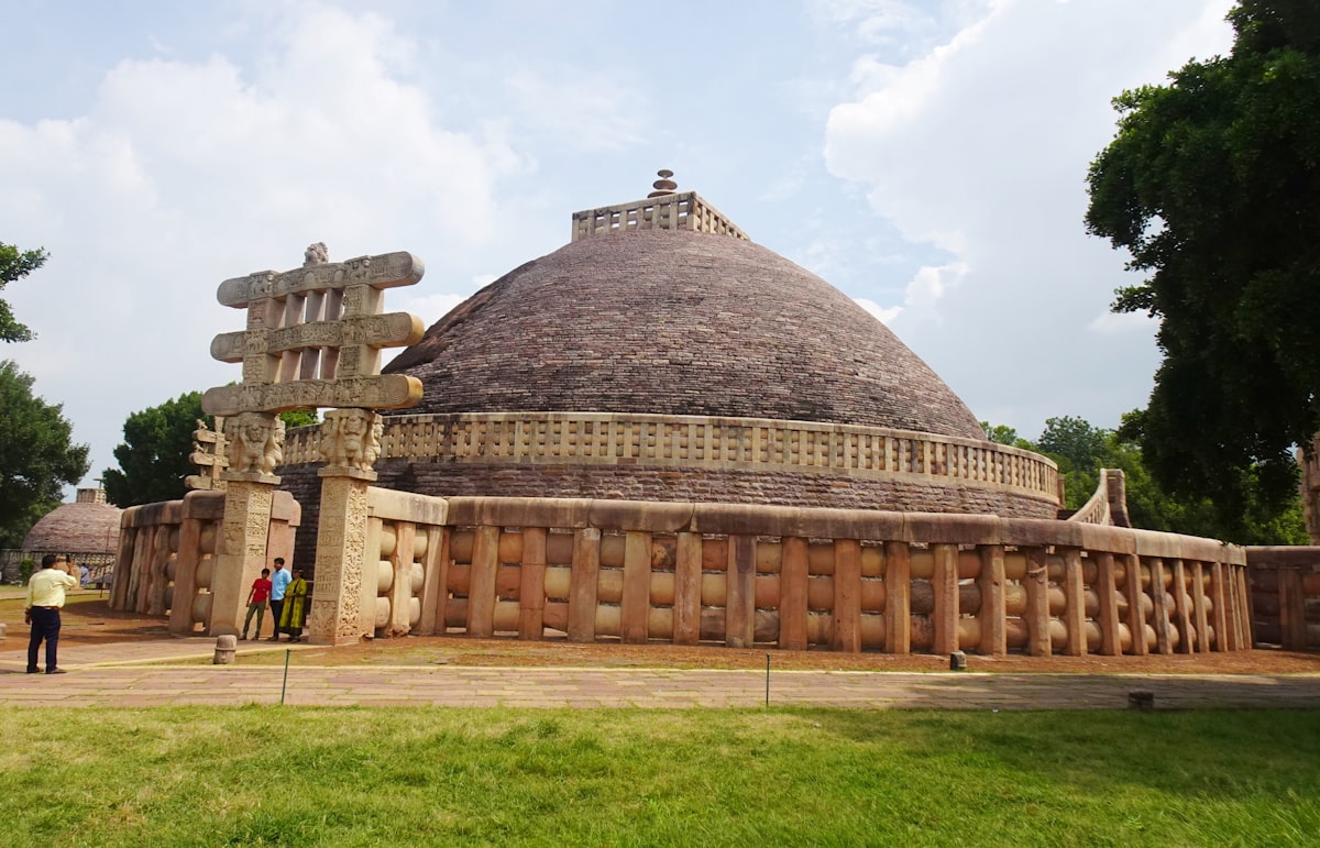 Sanchi with a grass field