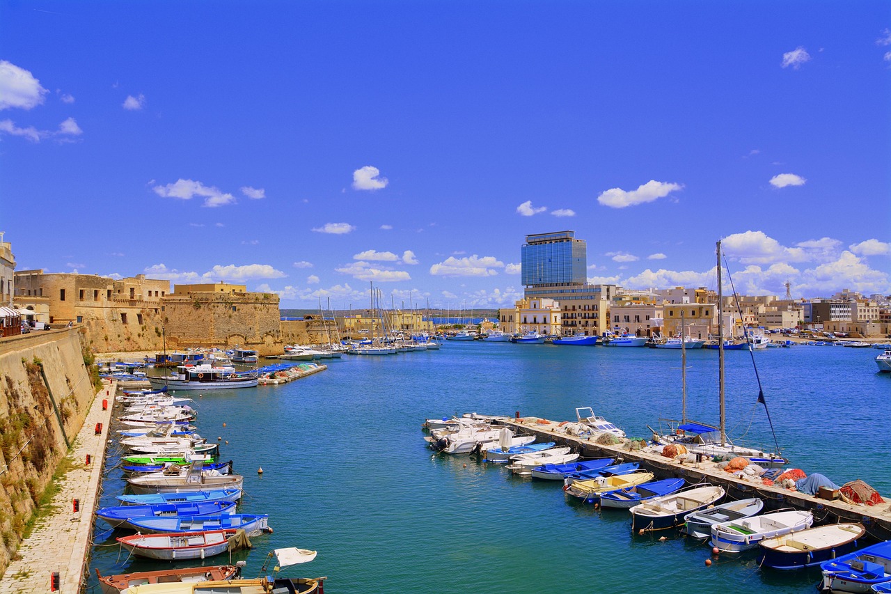 port, gallipoli, salento, puglia, sea, italy, sky, nature, water, clouds, summer, boats, panorama