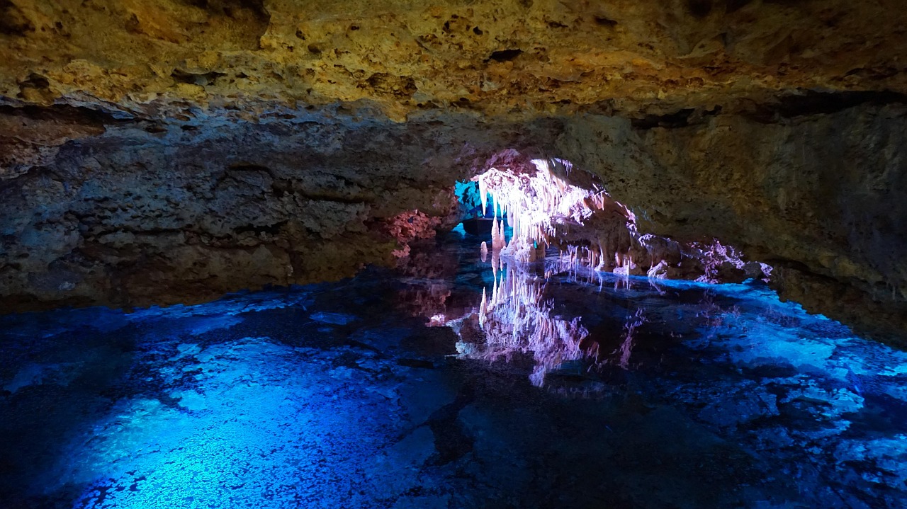 cave, underground lake, stalactites, reflection, water, grotto, underground, cavern, nature, porto cristo, mallorca, majorca, spain