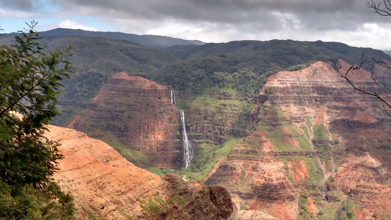 kauai, hawaii, nature, waimea, kokee, travel, landscape, waterfall