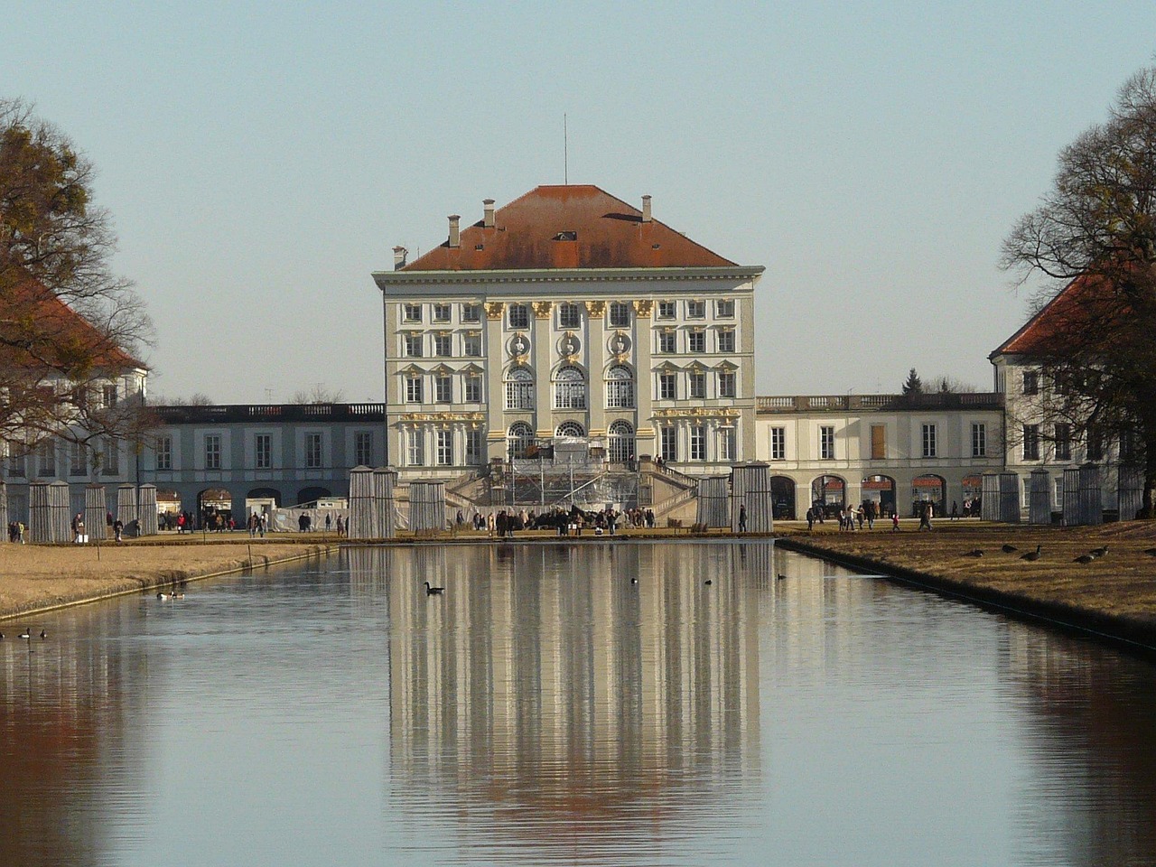 nymphenburg castle, castle, nature, nymphenburg, munich, water, park