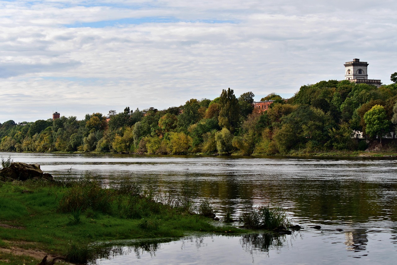 river, fortress, mansion, castle, monument, fortress of modlin, poland, landscape
