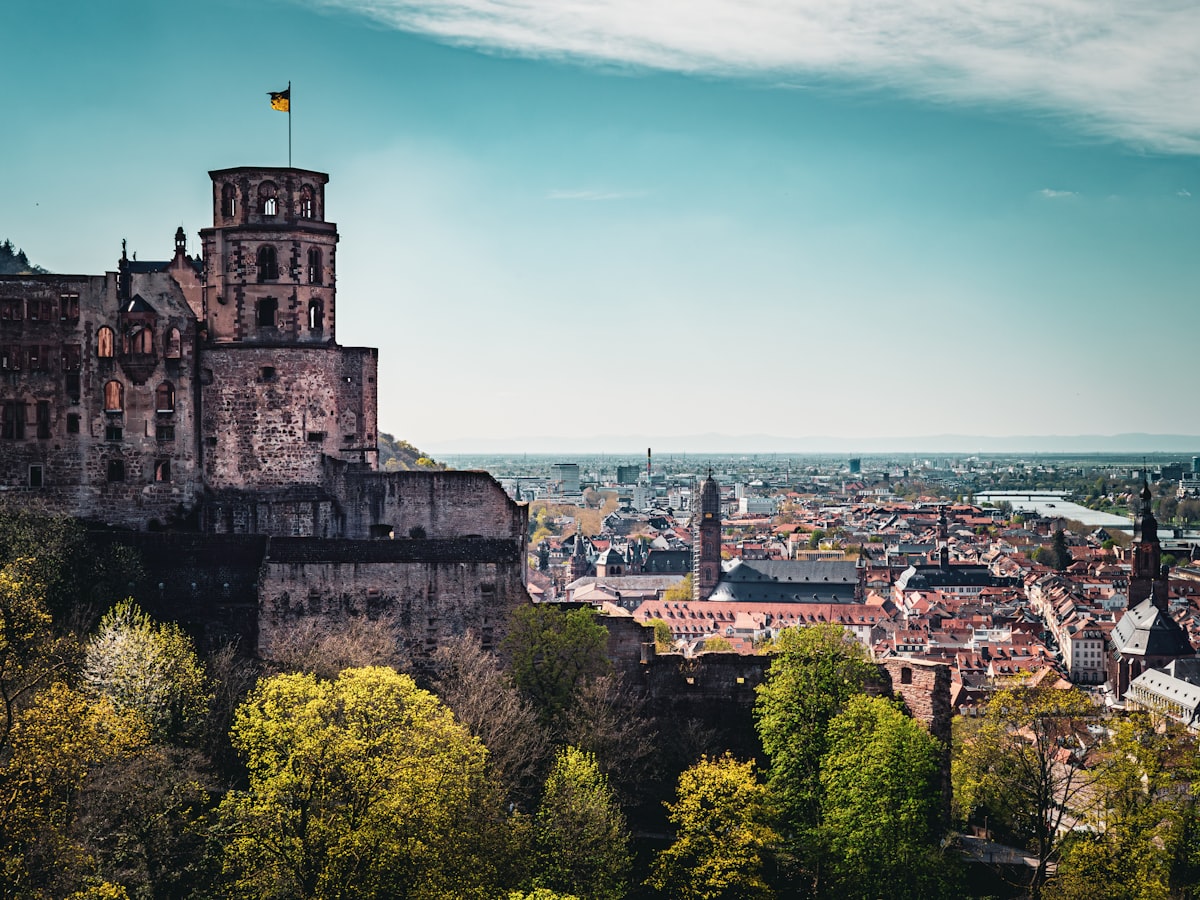 Heidelberg castle towers over the historic town.