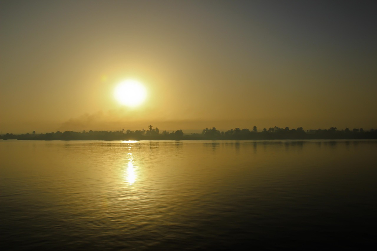 egypt, nile, nature, sunset