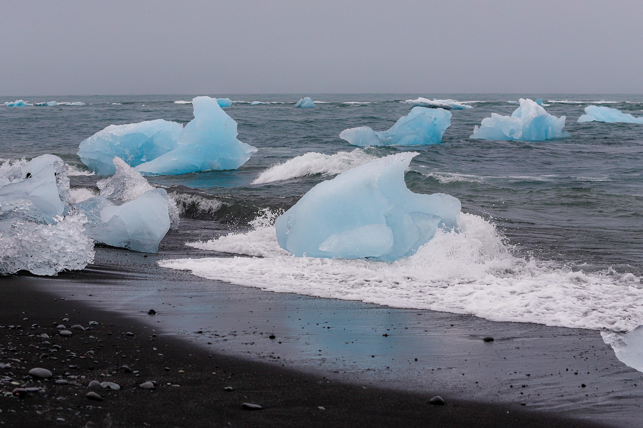 icebergs, glacier, iceland, ice cream, ice floe, sand, water, frozen, floating, melt, jökulsárlón, diamond beach, icelandic, black beach, black sand, tourism, scenic, vacations, black, diamond beach, diamond beach, diamond beach, diamond beach, diamond beach