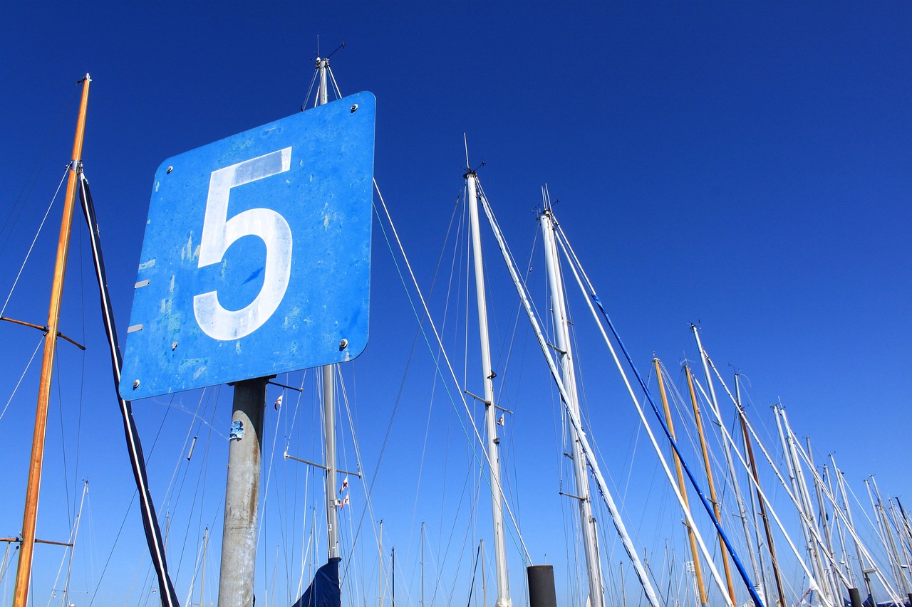 blue, five, masts, sailboats, kiel, sign, port, sail, pier, five, five, five, five, five