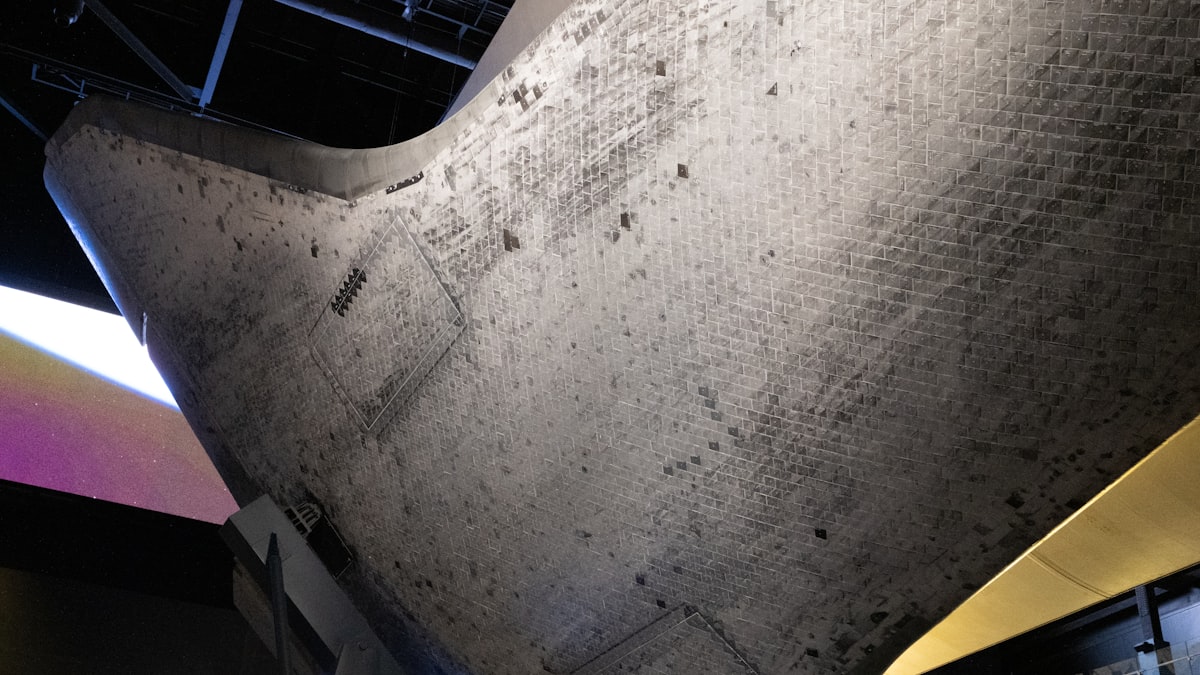 A close up of the side of a space shuttle