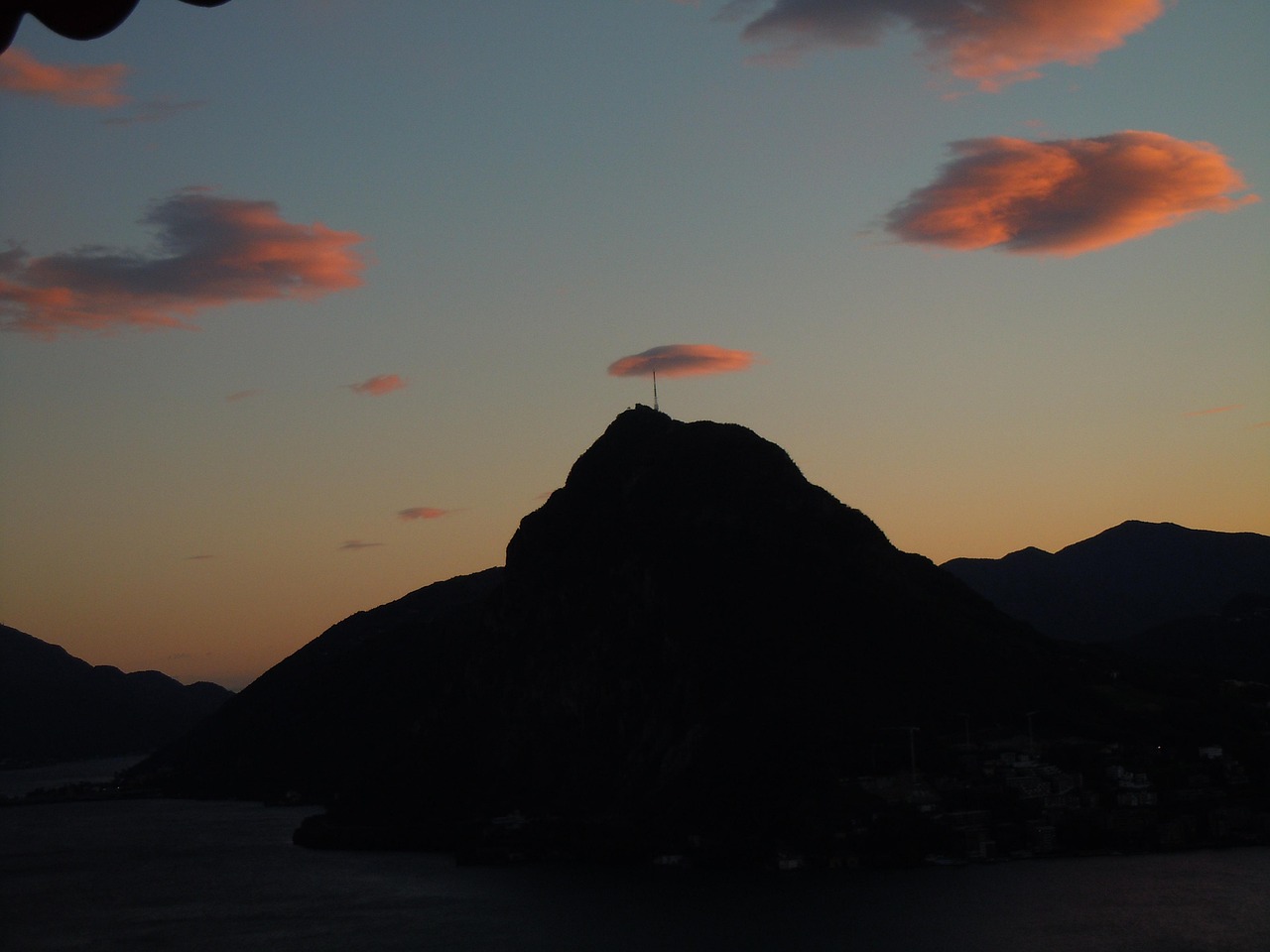 mountain, sunset, nature, cloud, heaven, afterglow, san salvatore, lugano