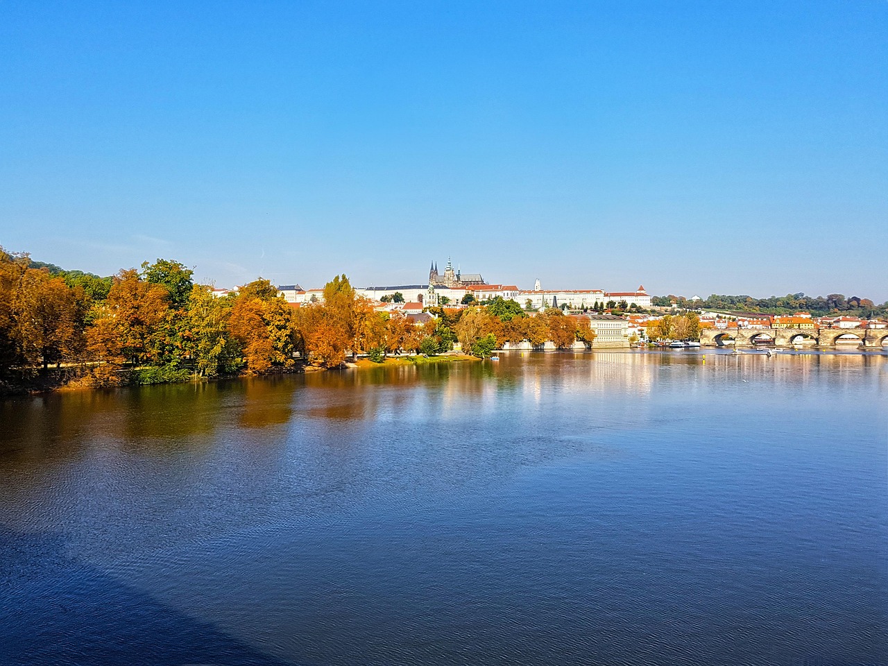 prague, autumn, city, charles bridge, czech republic, prague castle