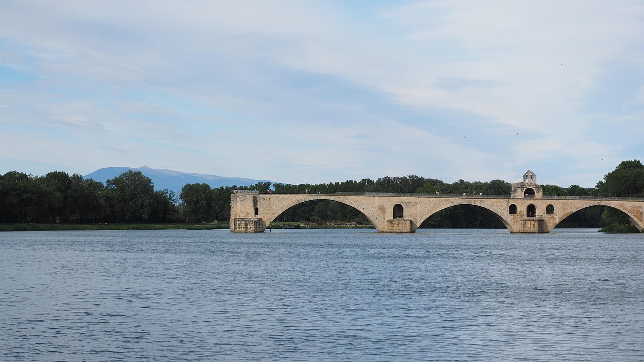 pont saint-bénézet, pont d'avignon, rhone, nature, avignon, ruin, arch bridge, monument protection, bridge of avignon, sur le pont d'avignon, provence, flow, sightseeing, tourist attraction, water, waters, building, architecture, stoop ruin, invaded, collapsed, destroyed, mont ventoux, mountain, foresight, distant vision