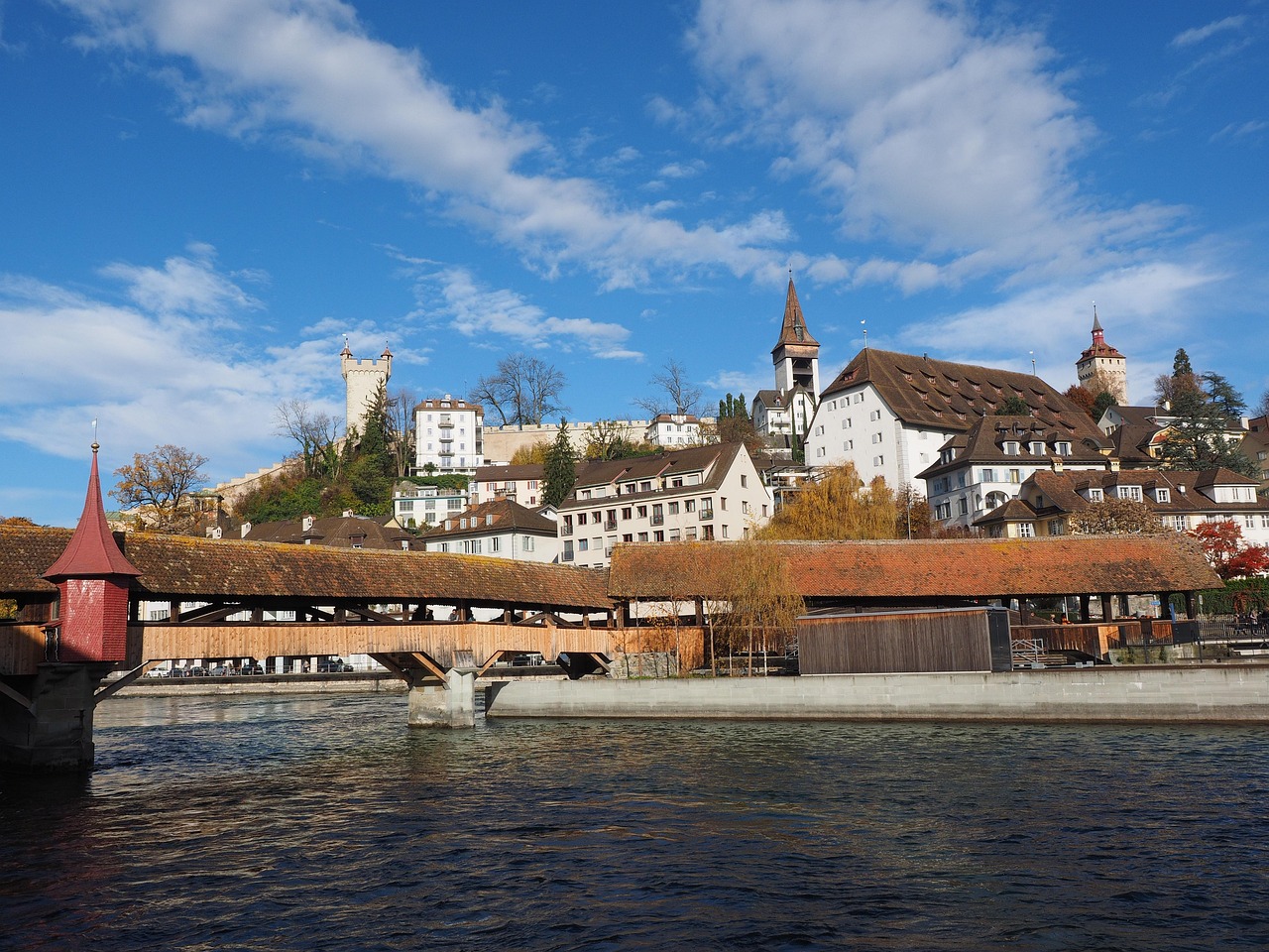 spreuer bridge, bridge, nature, lucerne, water, lake lucerne region, wooden bridge, pedestrian bridge, sightseeing, turret, tower, musegg wall, historic center, male tower, luigisland, watchtower