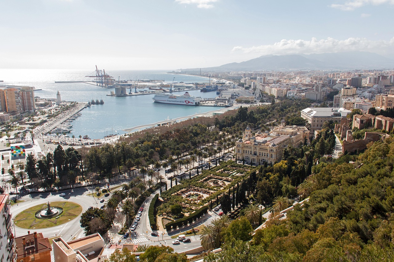 malaga, andalusia, spain, theatre, romano, province, europe, costa del sol, mediterranean, coast, beach, water, sea, bay, palm trees, paella, nature, streets, port, bullring, alcazaba, picasso, museum, cathedral, church, fortress