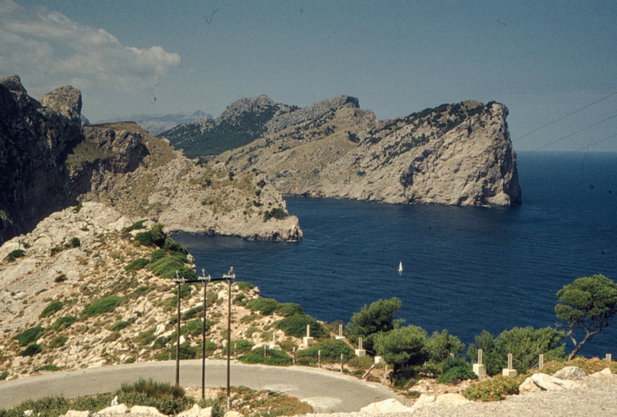a view of a body of water from a hill
