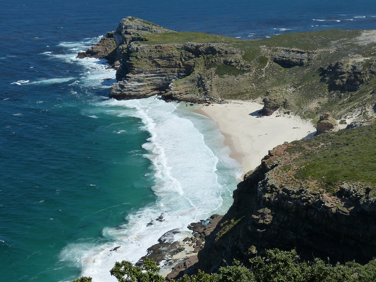 south africa, cape town, cape, cape peninsula, sea, ocean, cape of good hope, coastal landscape, coast, landscape, sea bay, indian ocean, nature park, nature, national park, beach, mountains