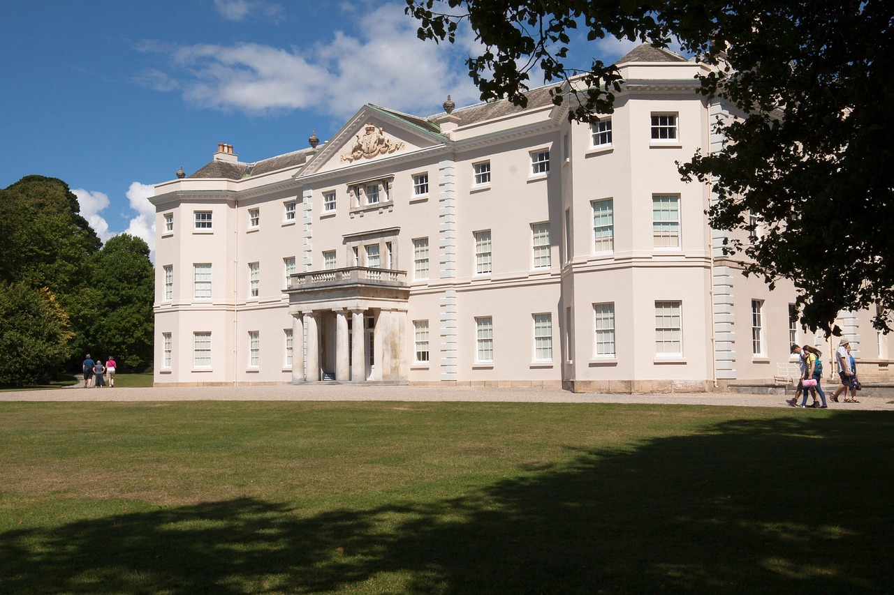 saltram house, house, estate, building, south facade, mansion, plympton, plymouth, county, devon, england, cultural monument, georgian, country house, nature, garden, trees, john parker