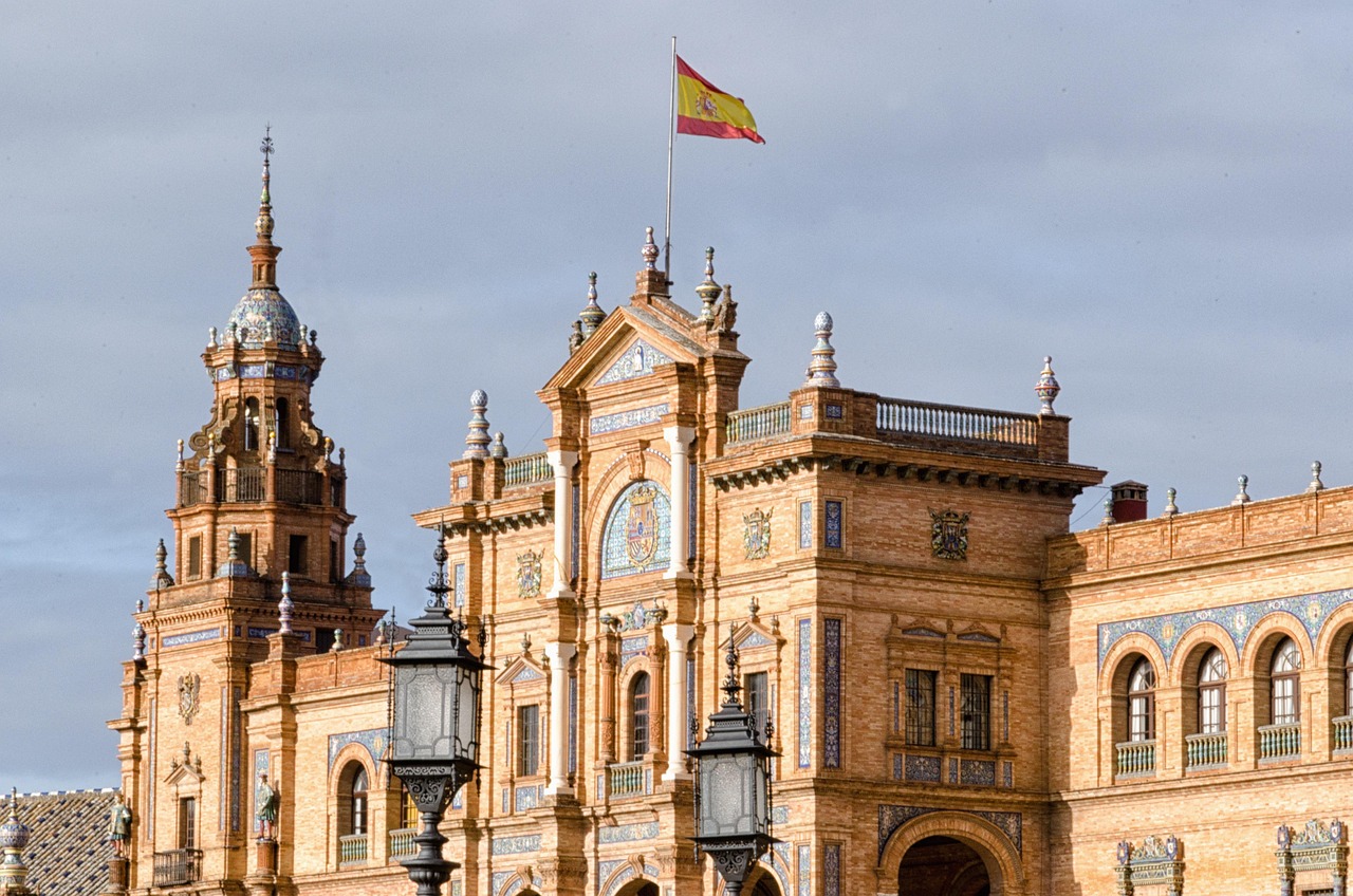 architecture, travel, building, old, city, heaven, landmark, tourism, famous, monument, seville, andalusia, spain, plaza de españa, historical, urban landscape