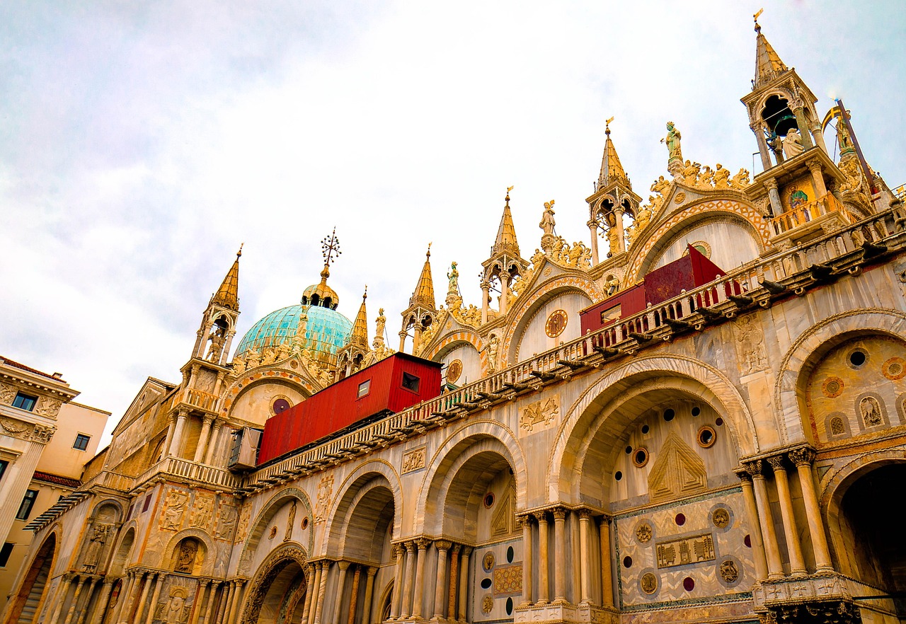 venice, cathedral, italy, city, historic, historical, landmark, plaza, san marco, church, architecture, ornate, religion, monument, building