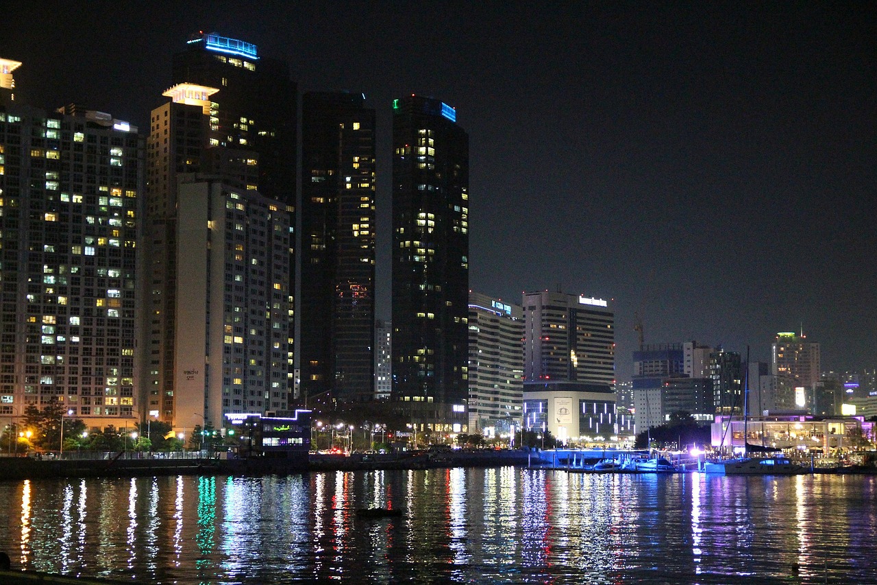 night view, city, ocean, night, busan, haeundae beach, gwang'alli, korea, light, busan, busan, busan, busan, busan