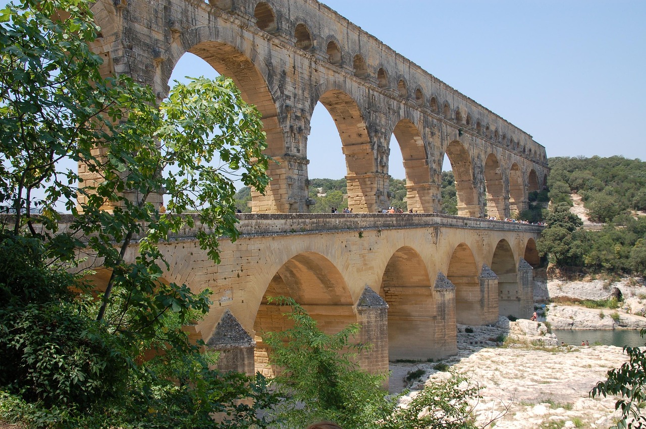 pont du gard, summer, holiday, nature, france