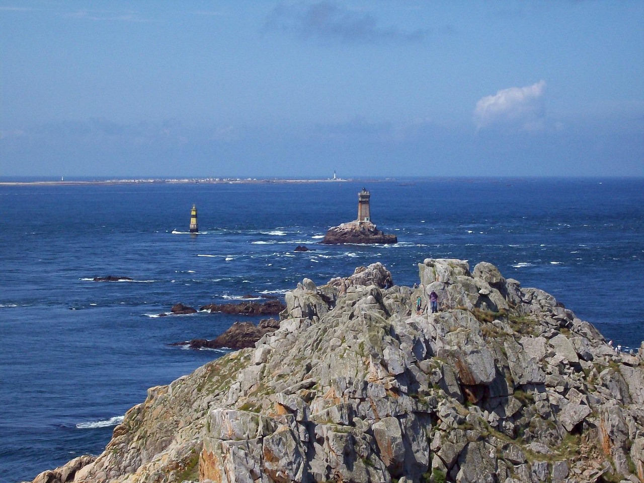 point du raz, france, sea, panorama, nature, landscape, sky, islands, water, isolated, it costs, atlantic, lighthouse