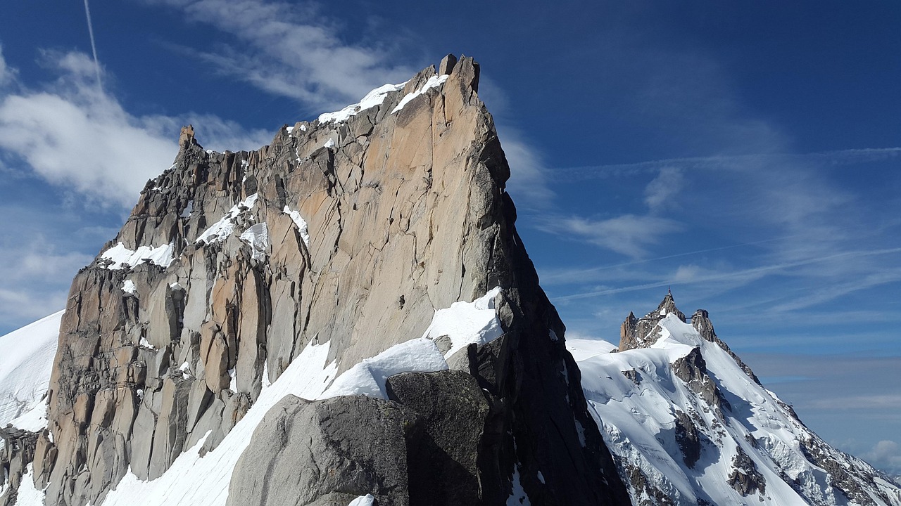 aiguille du midi, midi-plan ridge, nature, rognan du plan, chamonix, high mountains, mountains, alps, summit, snow, high, landscape, france, wintry, rockclimbing, cold, winter landscape