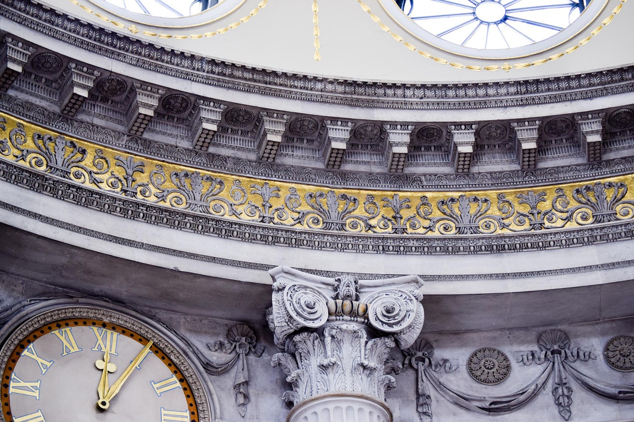 ornaments, gold, decoration, roof, town hall, dublin city hall, dublin, ireland