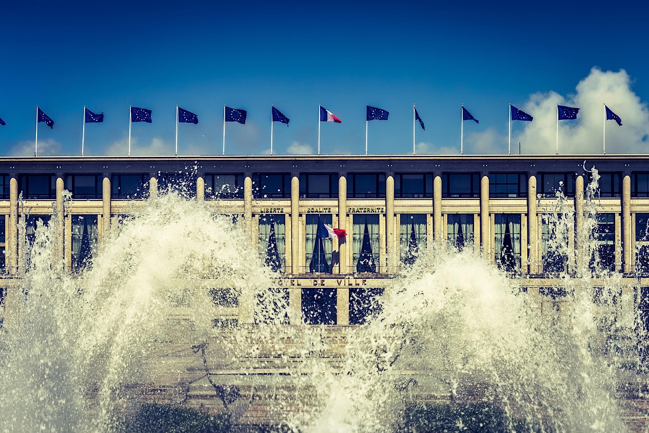 hotel de ville, le havre, normandy, architecture, building, centre, city, cultural, france, hall, havre, hotel, normandie