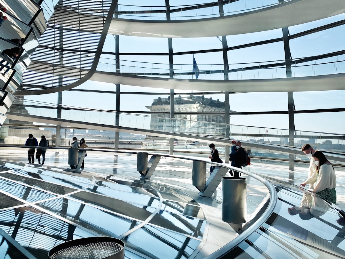 people walking inside a building