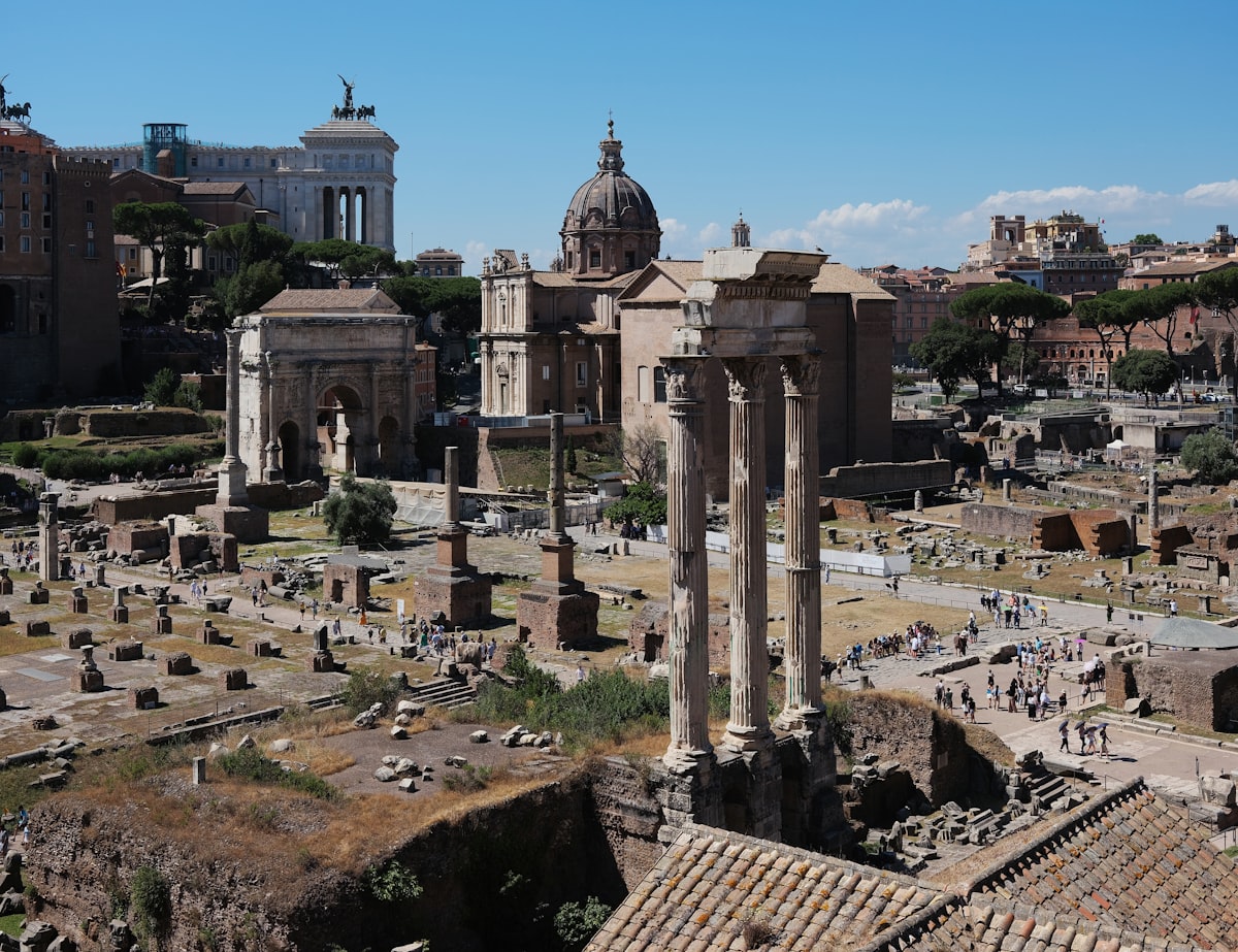 The ruins of the ancient city of pompei