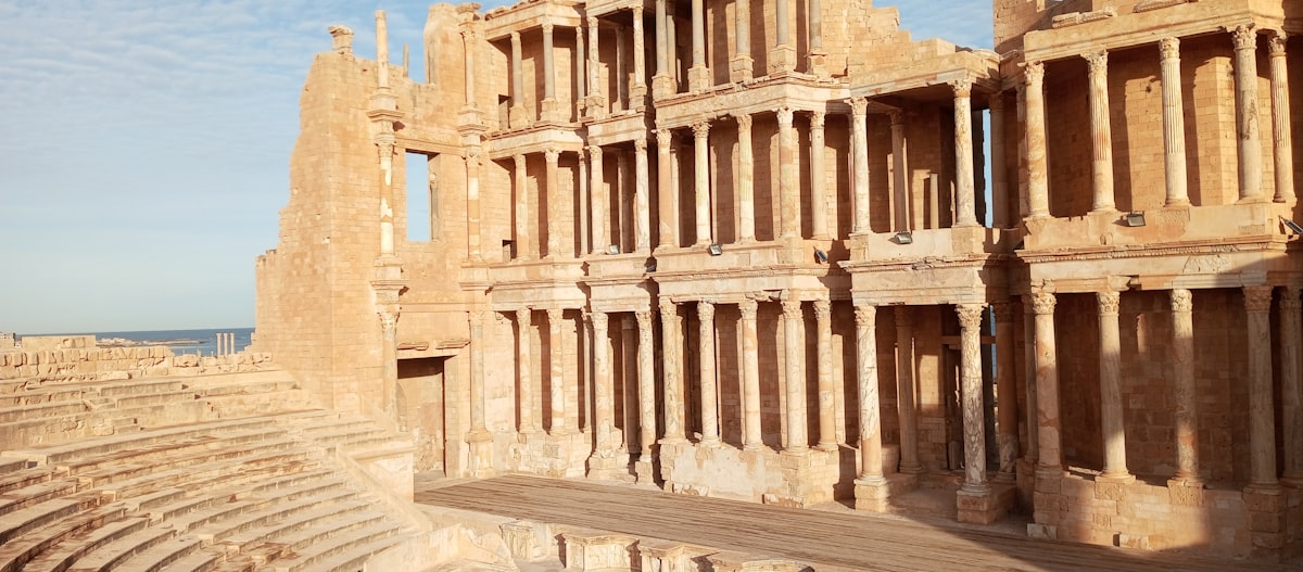 a view of a building that looks like it is made of stone