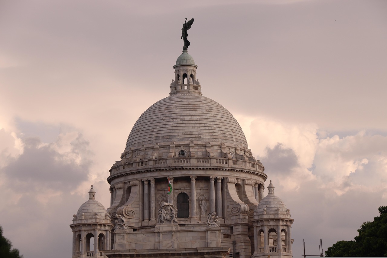 victoria memorial, landmark, monument, building, facade, architecture, kolkata, india