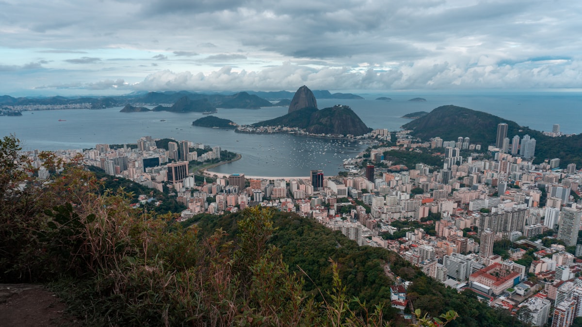 aerial photography of city and the ocean