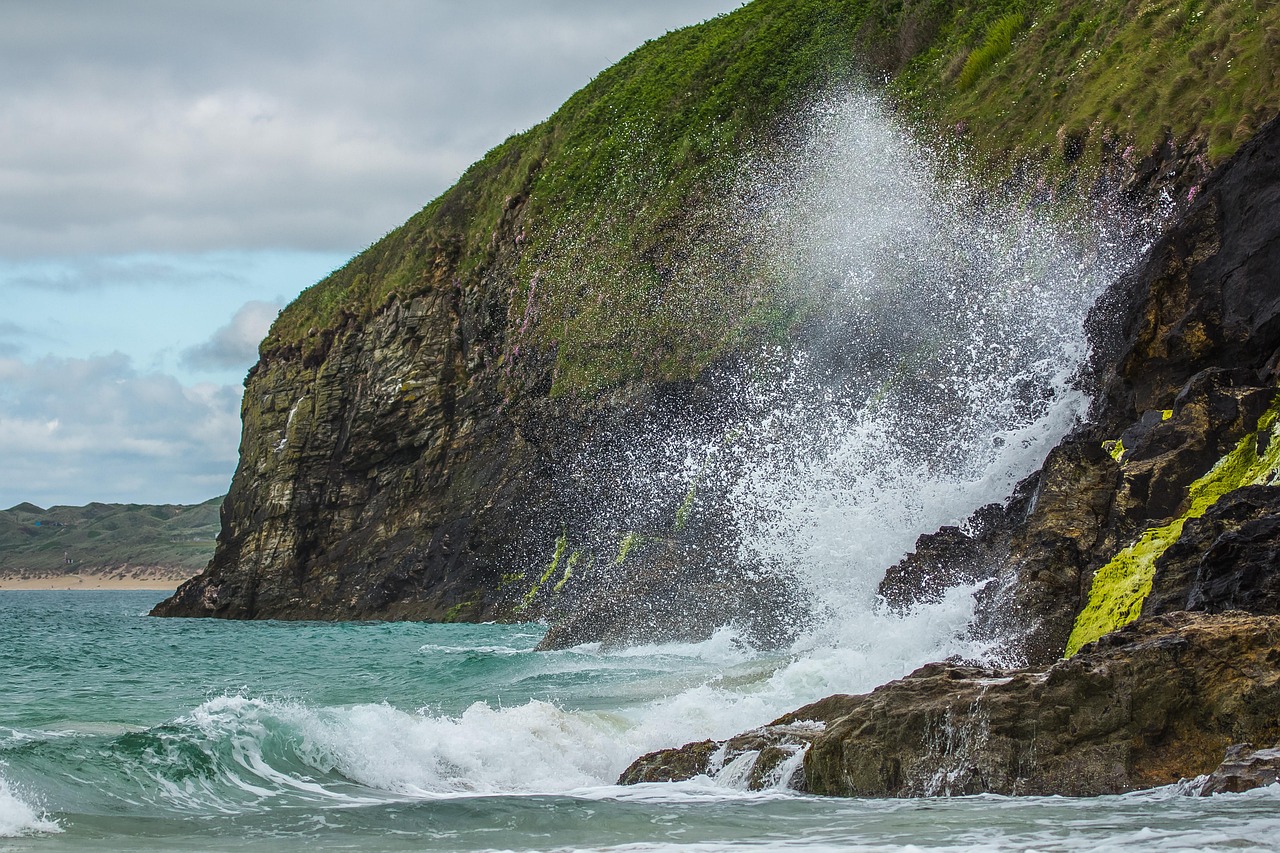 st ives, waves, nature, cornwall, ocean, england
