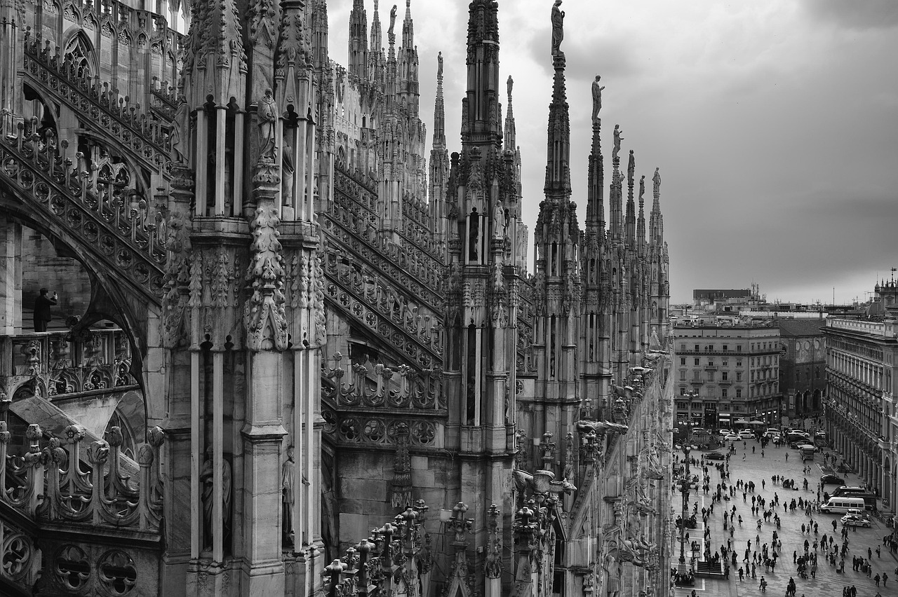 duomo di milano, minaret, duomo, milan, architecture, ancient, magnificent, carving, statue, building, structure, city, milan cathedral, milan, milan, milan, milan, milan, ancient, statue