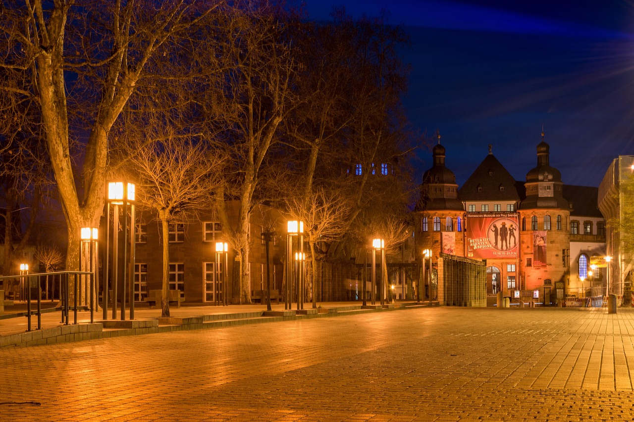 speyer, night shot, cathedral square, museum, historical, building, night, lights, tourism