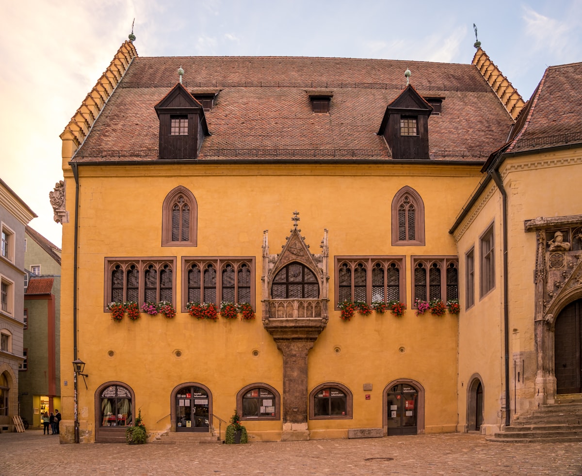 a building with a large window