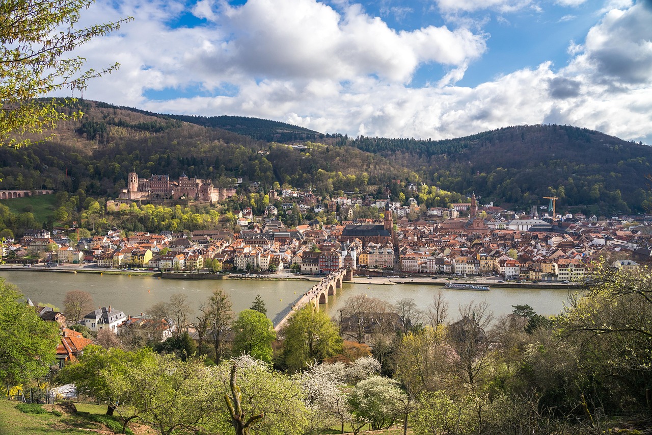 heidelberg, neckar, germany, baden württemberg, baden-wuerttemberg, historic center, building, southern germany, architecture, city, bridge, flow, cityscape, castle, heidelberger schloss
