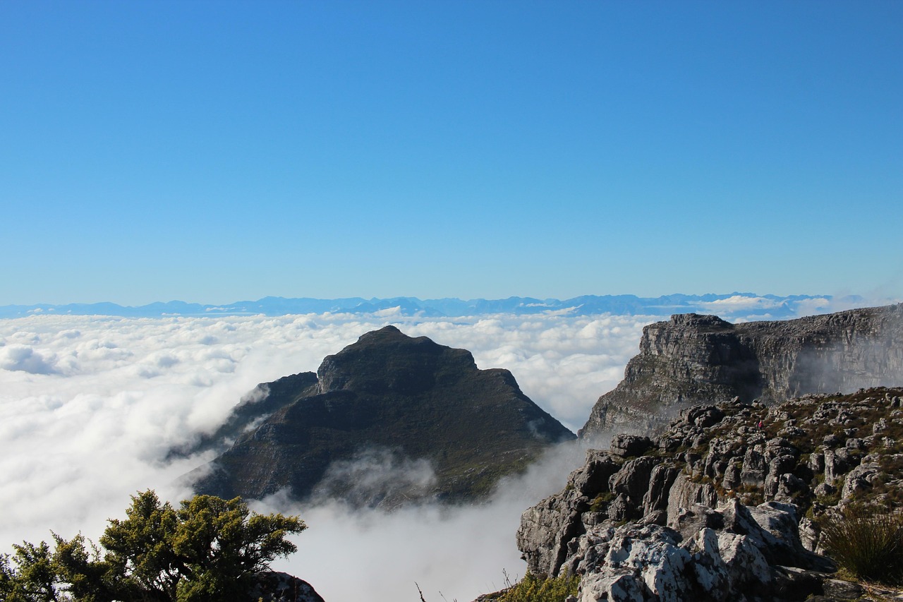 mountain, sky, nature, travel, panoramic, tourism, landscape, rock, scenic, hike, sight, mountain peak, cloud, south africa, scenery, vacation, table mountain, blue table