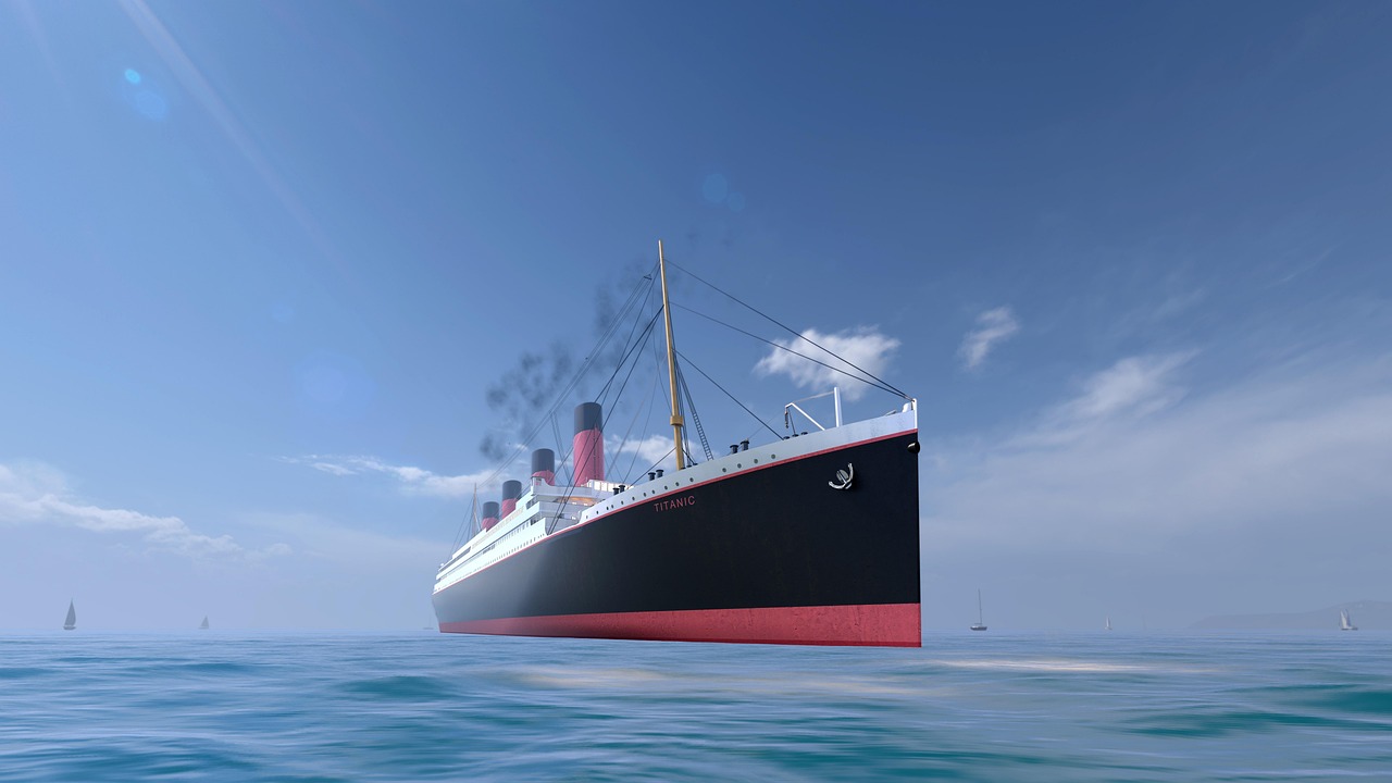 titanic, sea, ship, ocean, landscape, cruise, sailing, 3d render, 3d mockup, titanic, titanic, titanic, titanic, titanic