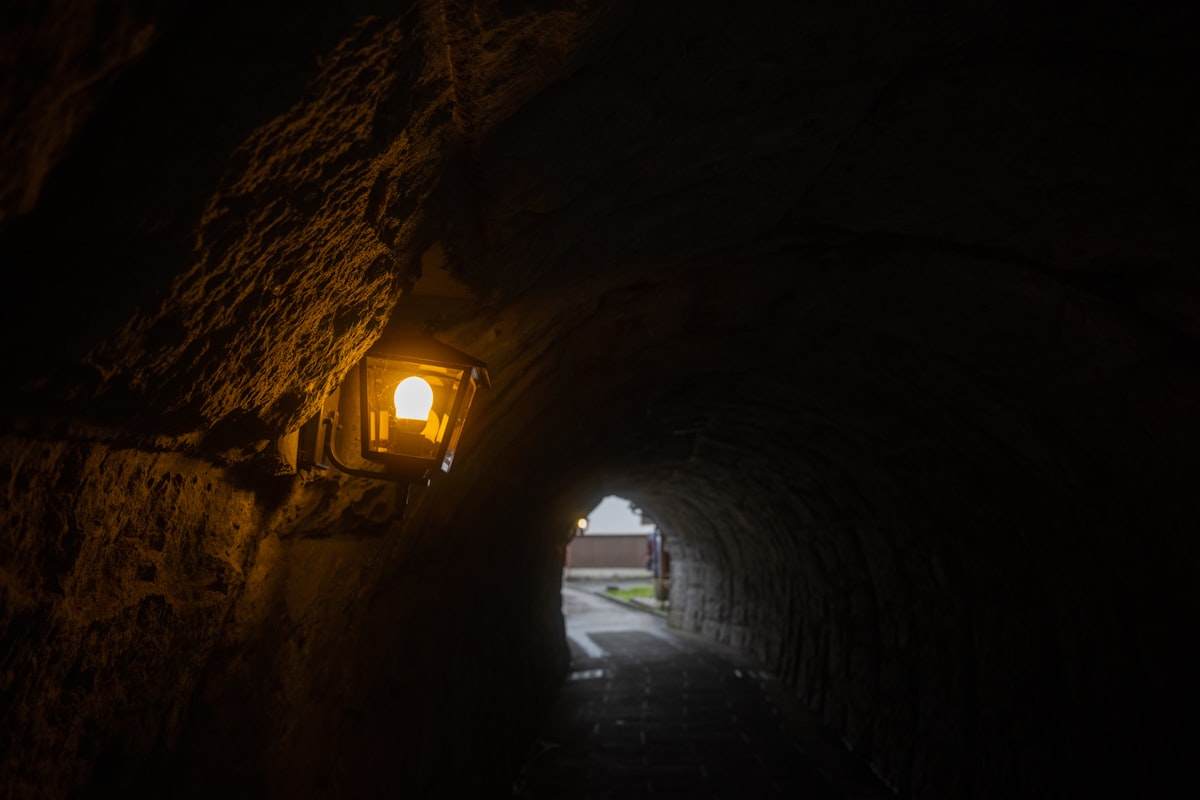 a light at the end of a tunnel