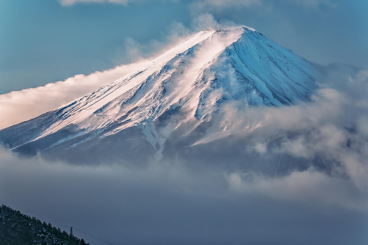 mount fuji, mountain, snow, clouds, snowcap, winter, morning, nature, landscape, japan, mount fuji, mount fuji, mount fuji, mount fuji, mount fuji, landscape, japan, japan, japan