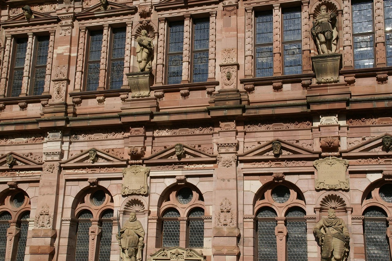 friedrichsbau, castle, heidelberg, germany, facade, architecture, building, history, palace, exterior
